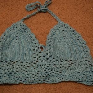 Crochet crop halter top